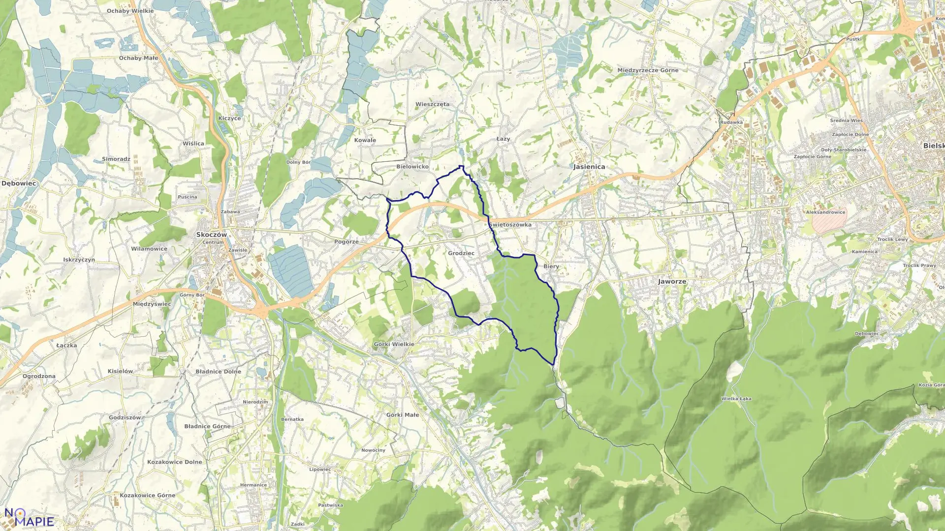 Mapa obrębu GRODZIEC w gminie Jasienica