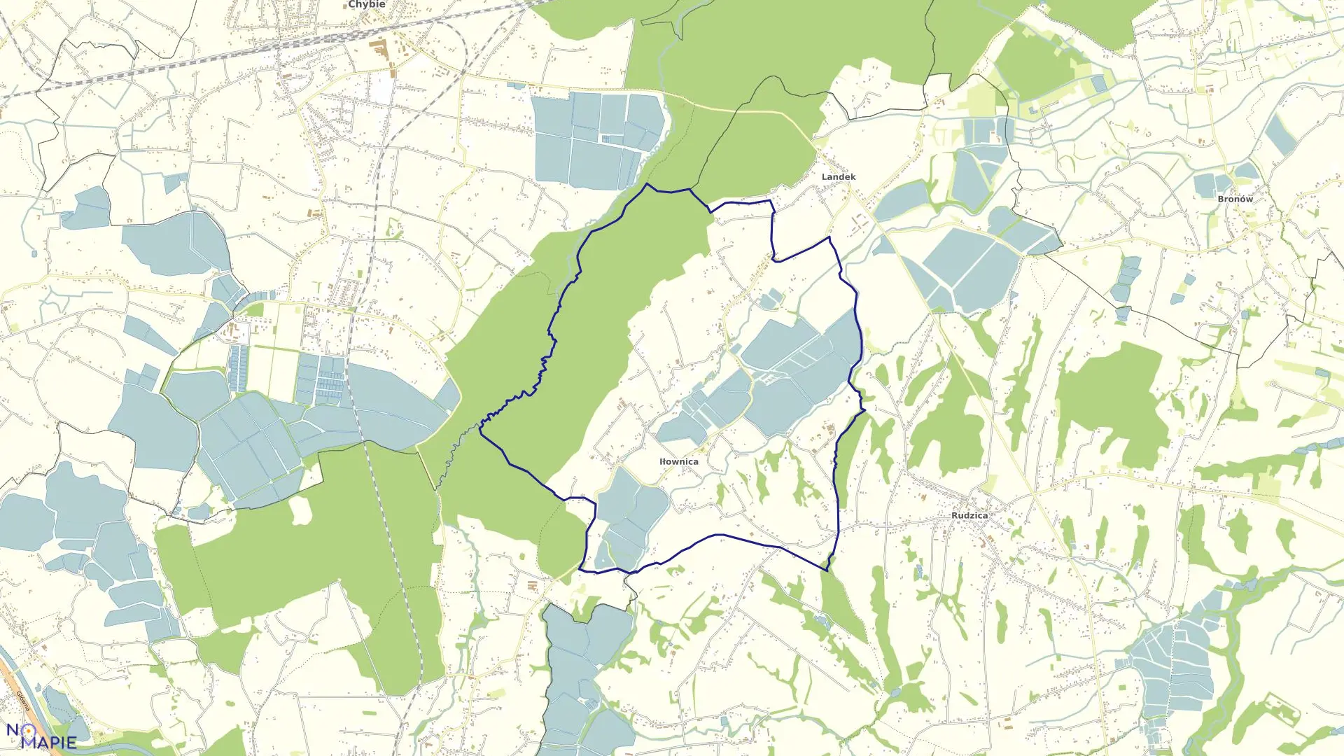 Mapa obrębu IŁOWNICA w gminie Jasienica