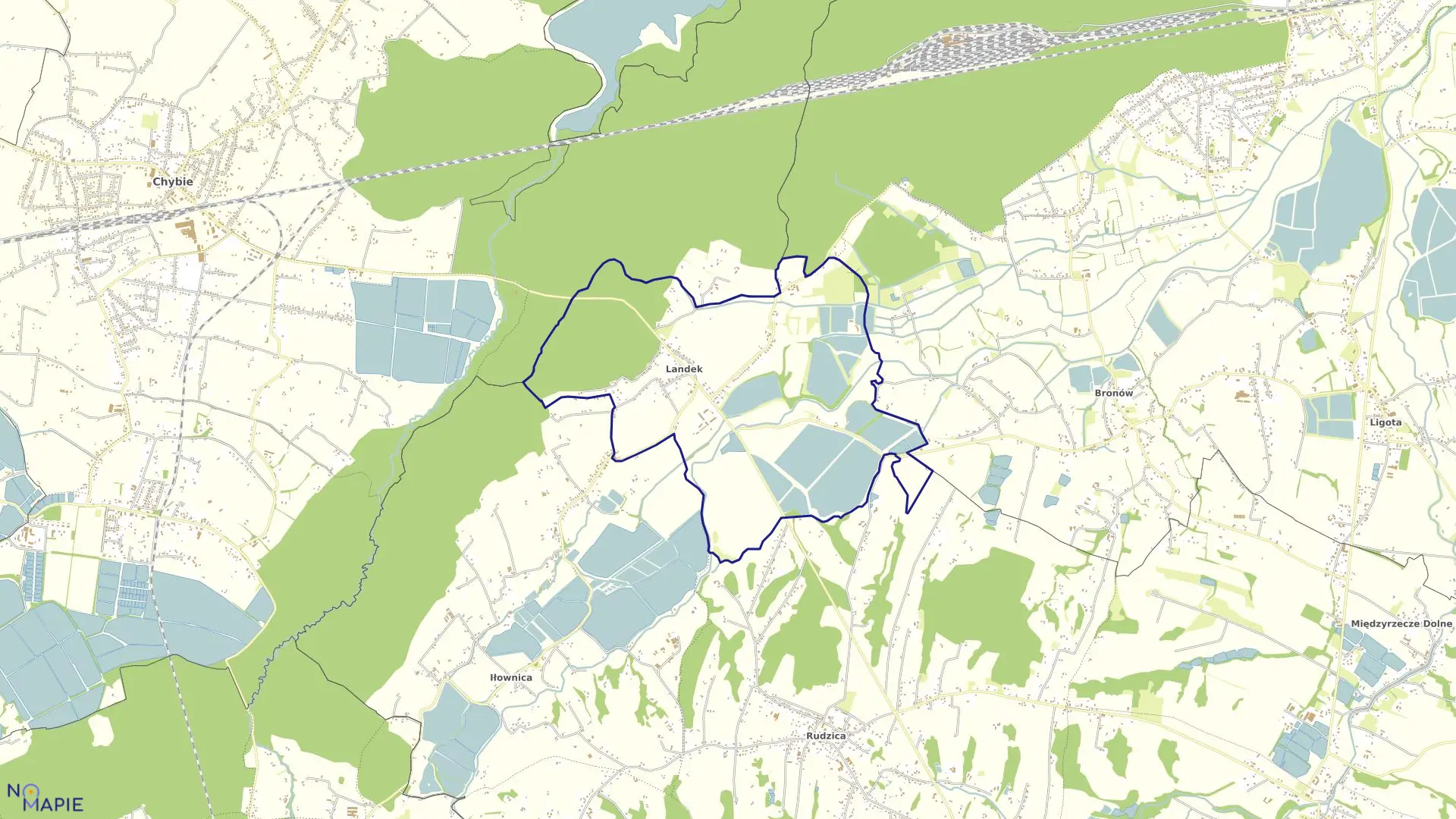 Mapa obrębu LANDEK w gminie Jasienica