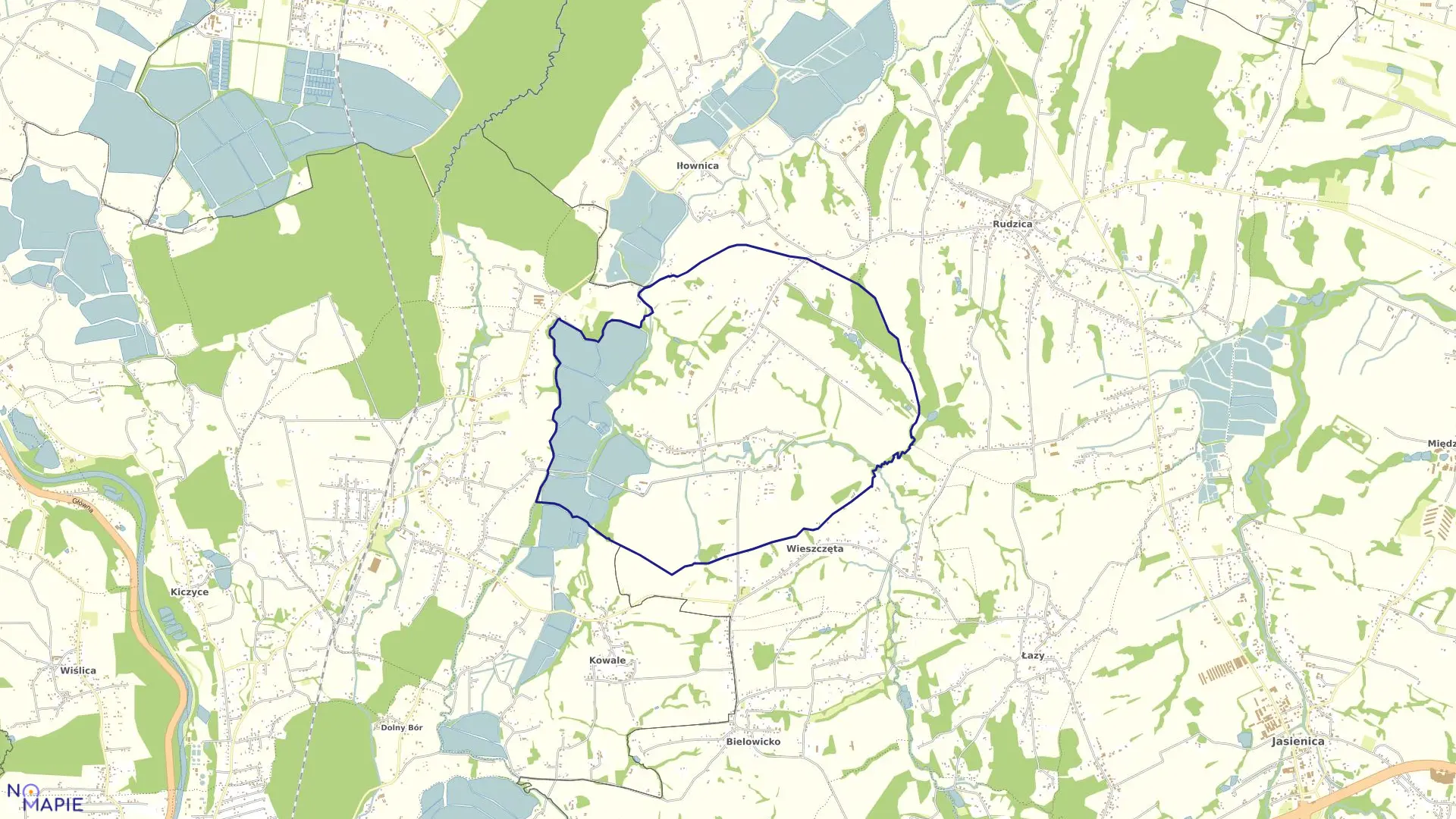 Mapa obrębu ROZTROPICE w gminie Jasienica